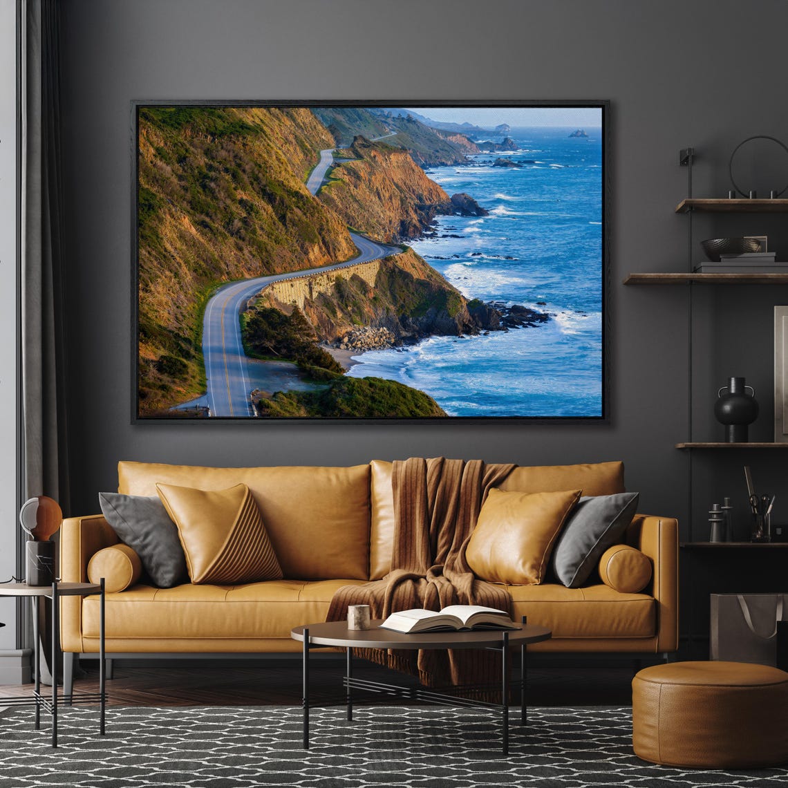 Pacific Coast Highway Big Sur Cliffs Ocean Drive Scenic Wall Art - Image 5