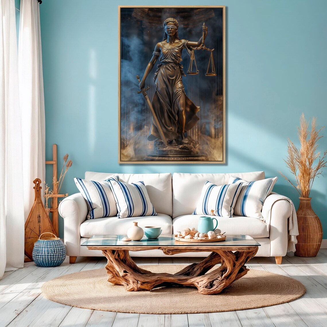 Bronze Lady Justice Statue With Scales And Sword Law Office Poster - Image 4