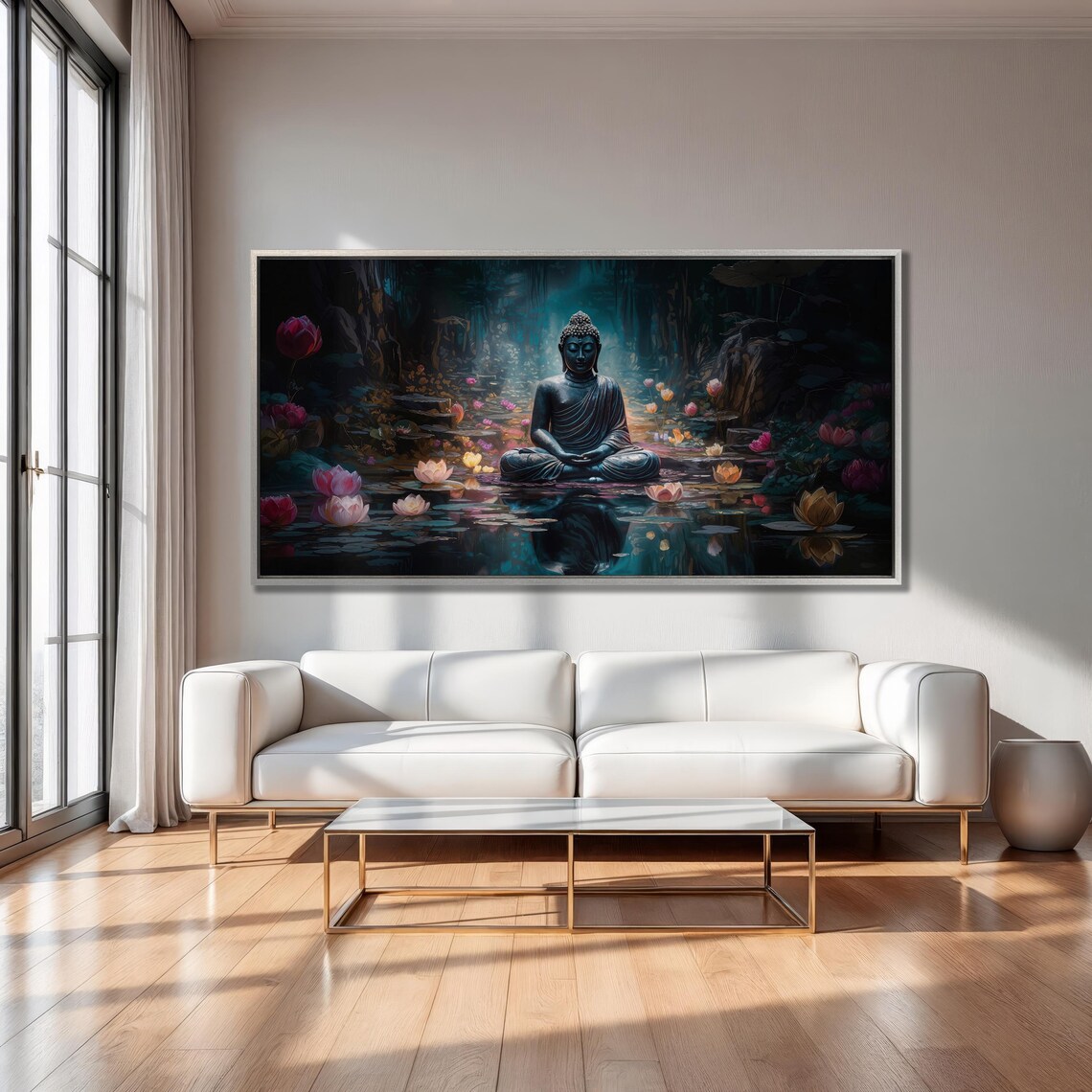 Buddha Statue Art Print, Abstract Meditation Wall Art - Image 5