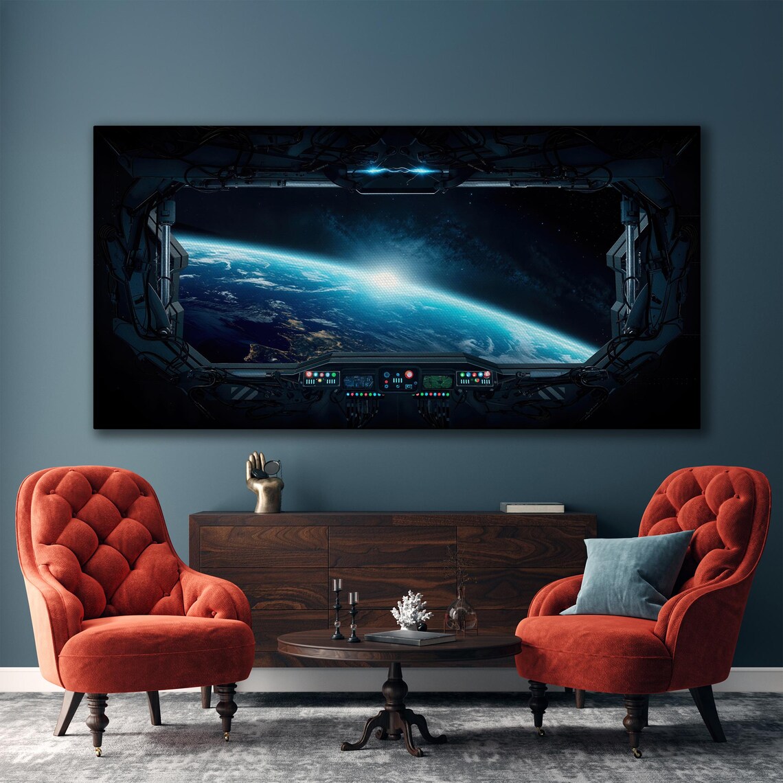 Planet Earth View From a Space Station Window Art Print - Image 5
