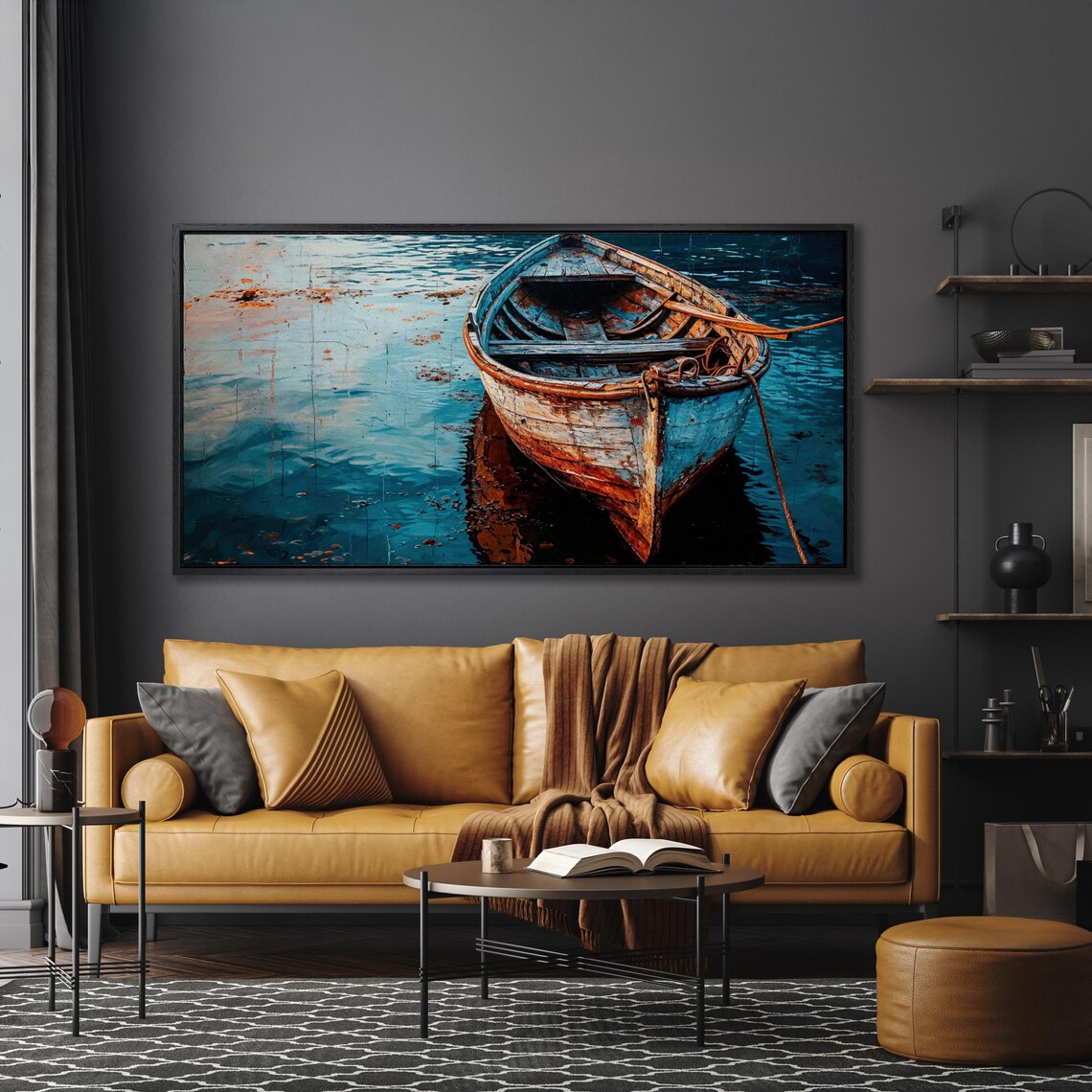 Nautical Rowboat Coastal Art Print, Peaceful Decor - Image 3