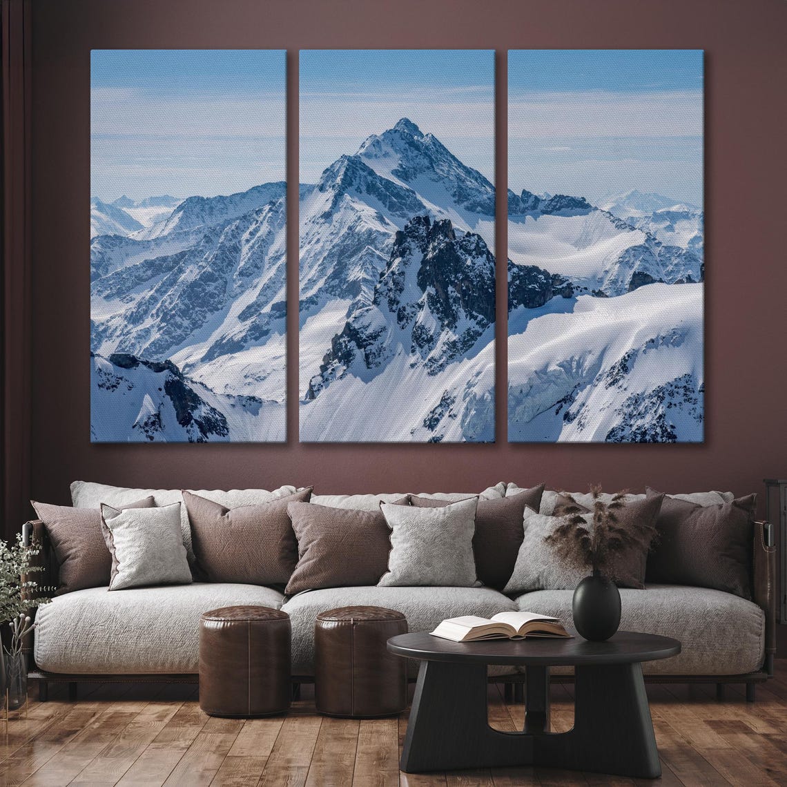 Snow-Capped Alpine Peak Panoramic Winter Mountain Photo Poster - Image 6