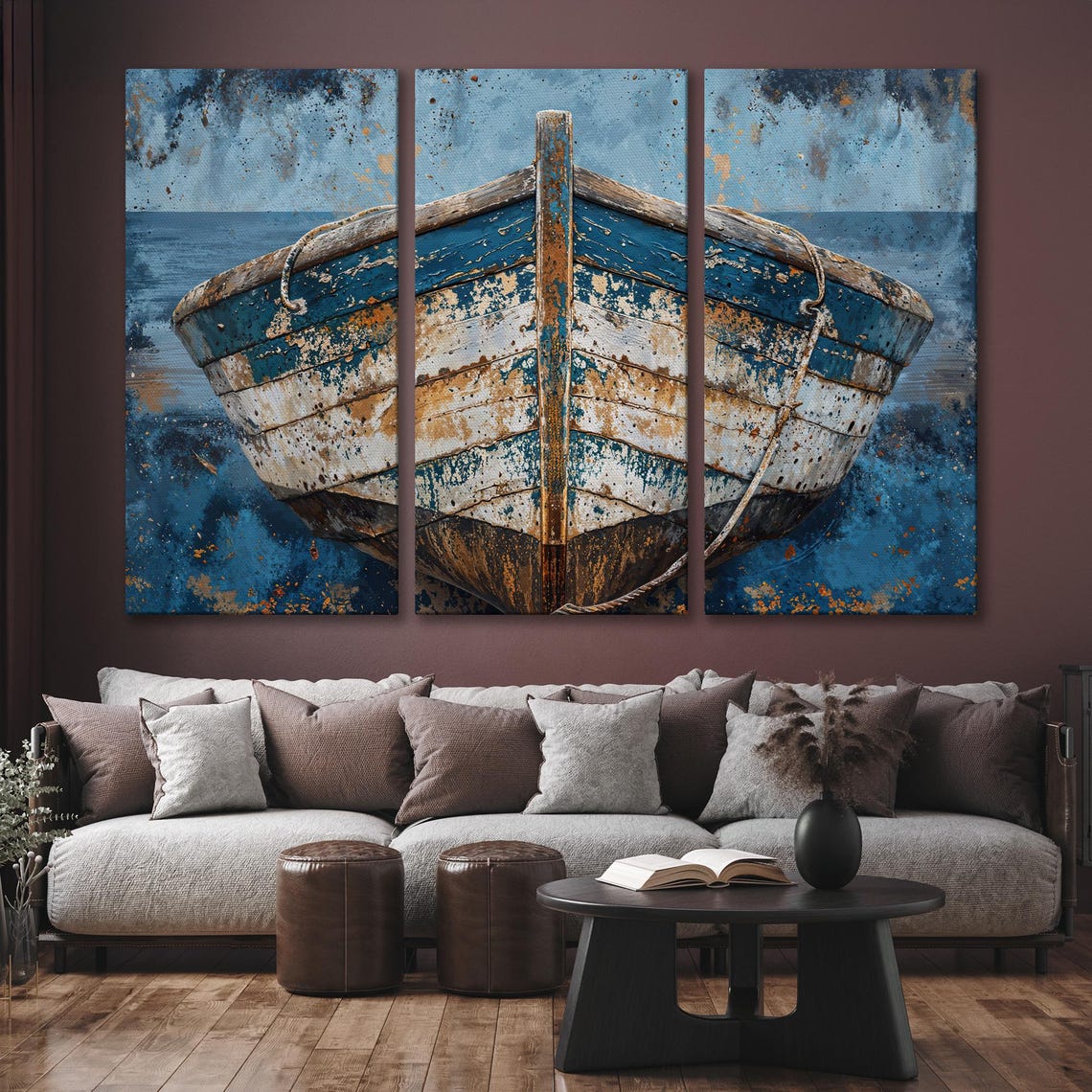 Weathered Blue Wooden Rowboat Bow Rustic Nautical Coastal Poster - Image 6