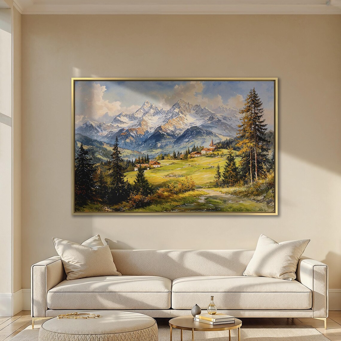 Rustic Mountain Landscape Art Print, Country Scene - Image 2