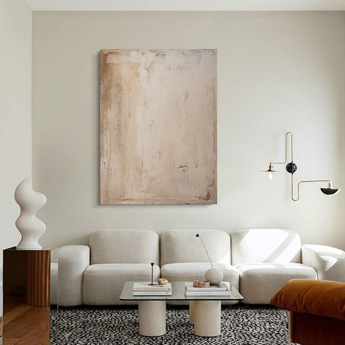 Beige Brown Wabi Sabi Abstract Textured Neutral Minimalist Wall Poster - Image 3