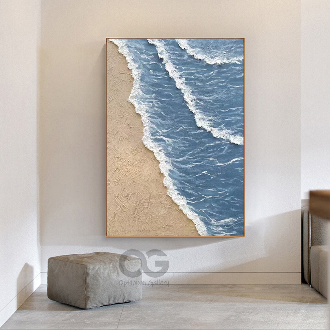 Abstract Ocean Wave Art Print, Coastal Wall Art - Image 3