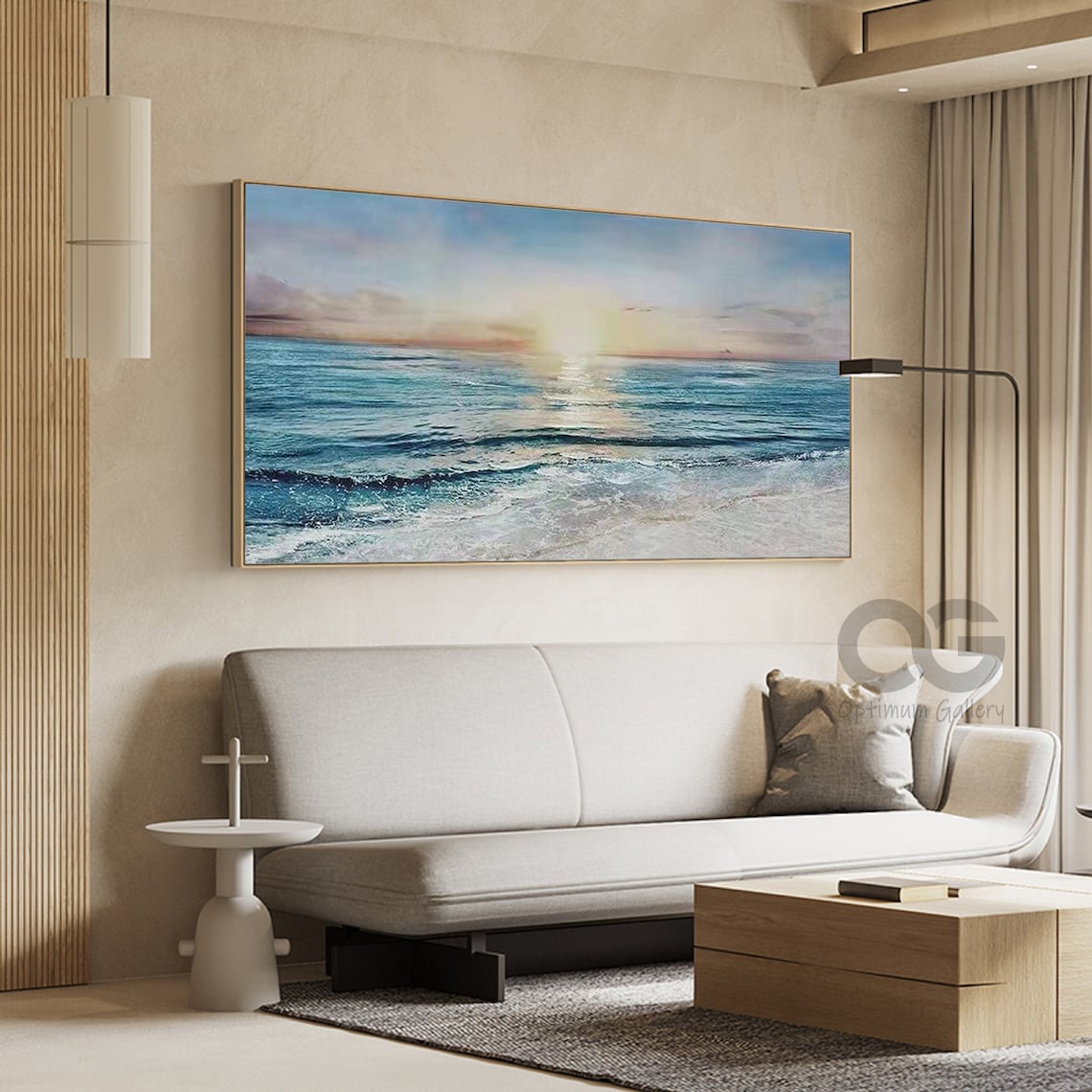 Abstract Ocean Sunset, Contemporary Seascape Art Print - Image 2