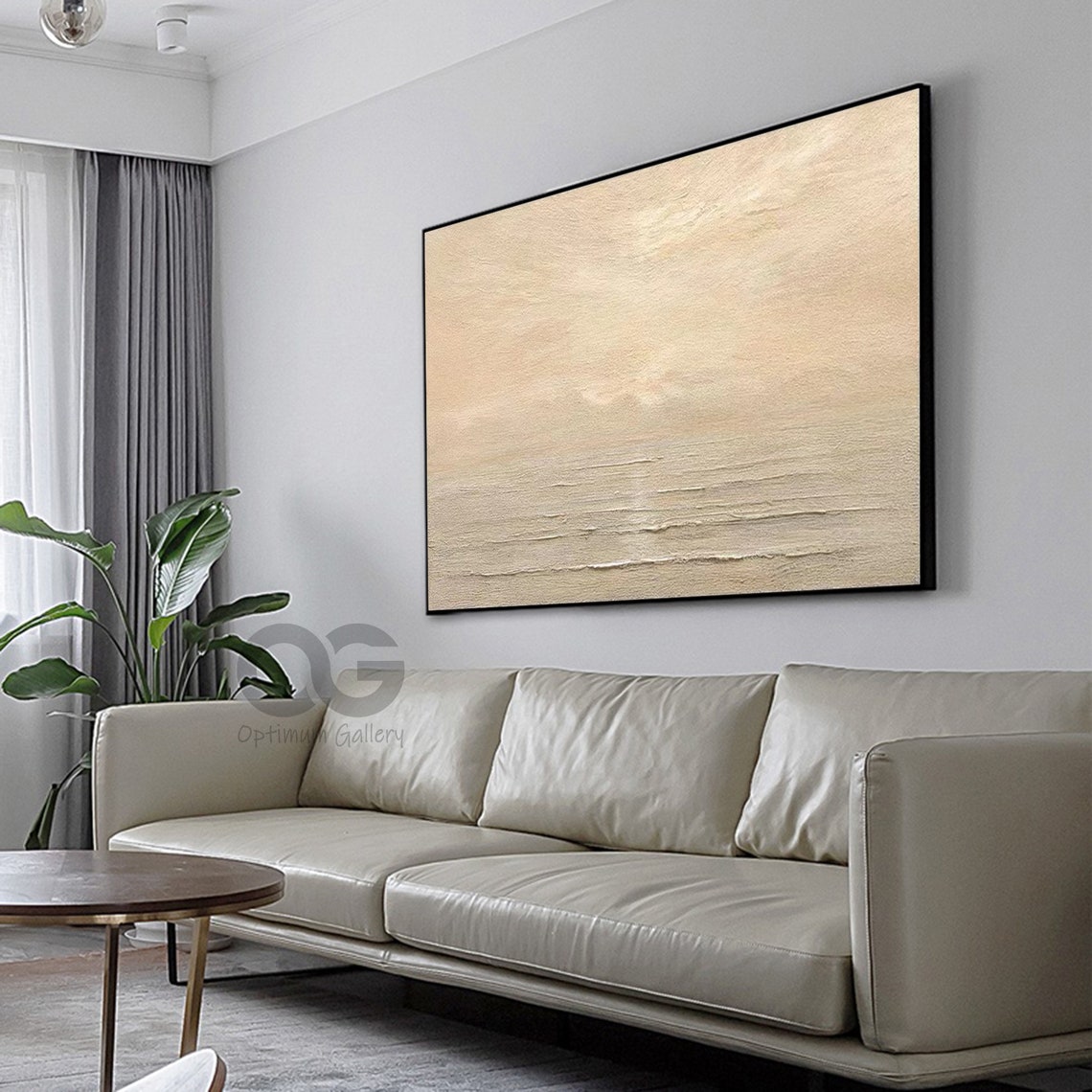 Minimalist Beige Cream Seascape Textured Abstract Neutral Beach Poster - Image 4