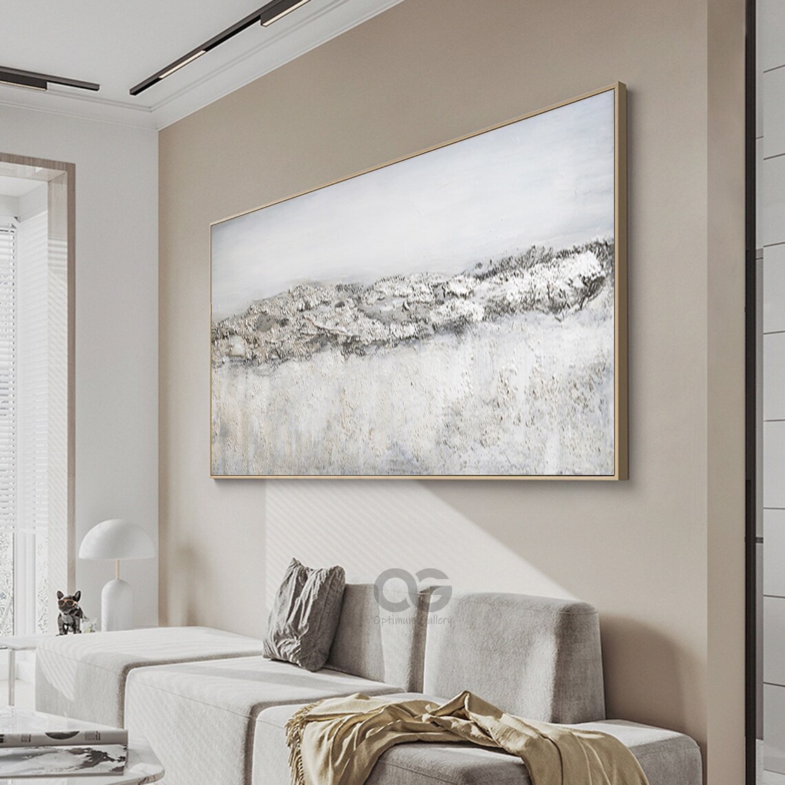 Abstract Gray Textured Landscape Minimalist Art Print - Image 3