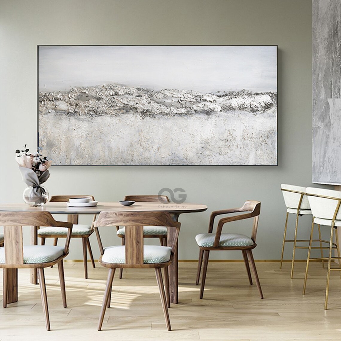 Abstract Gray Textured Landscape Minimalist Art Print - Image 4
