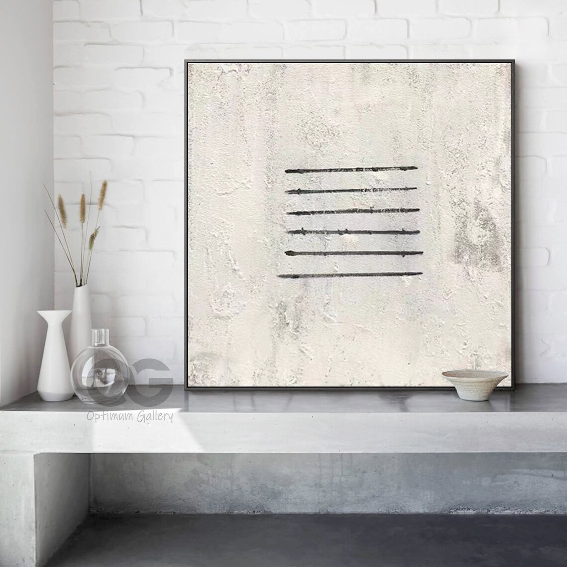 Black And Beige Minimalist Abstract Art Print - Image 4