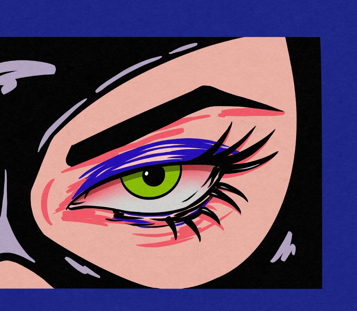 Pop Art Cat Illustration Poster, Bold Feline Print - Image 3