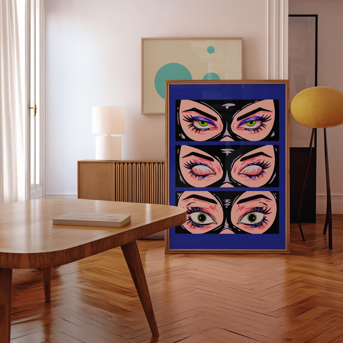 Pop Art Cat Illustration Poster, Bold Feline Print - Image 2