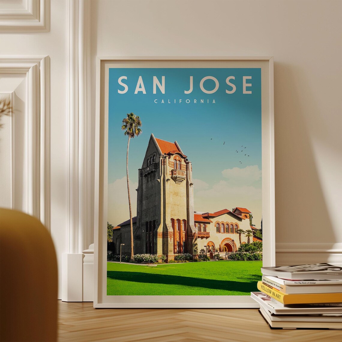 San Jose California Travel Poster Print University Wall Art Gift