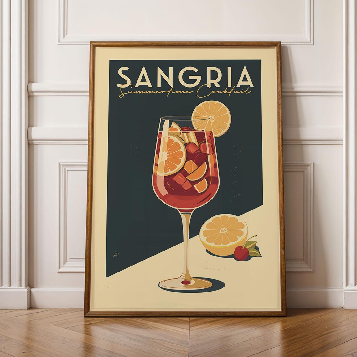 Sangria Cocktail Bar Retro Poster Print