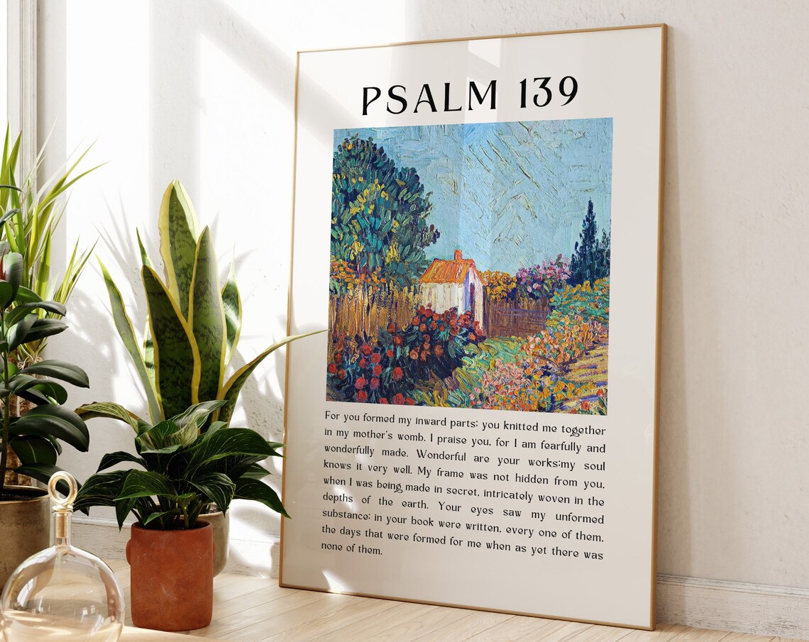 Psalm 139 Fearfully and Wonderfully Made Garden Painting Poster Art