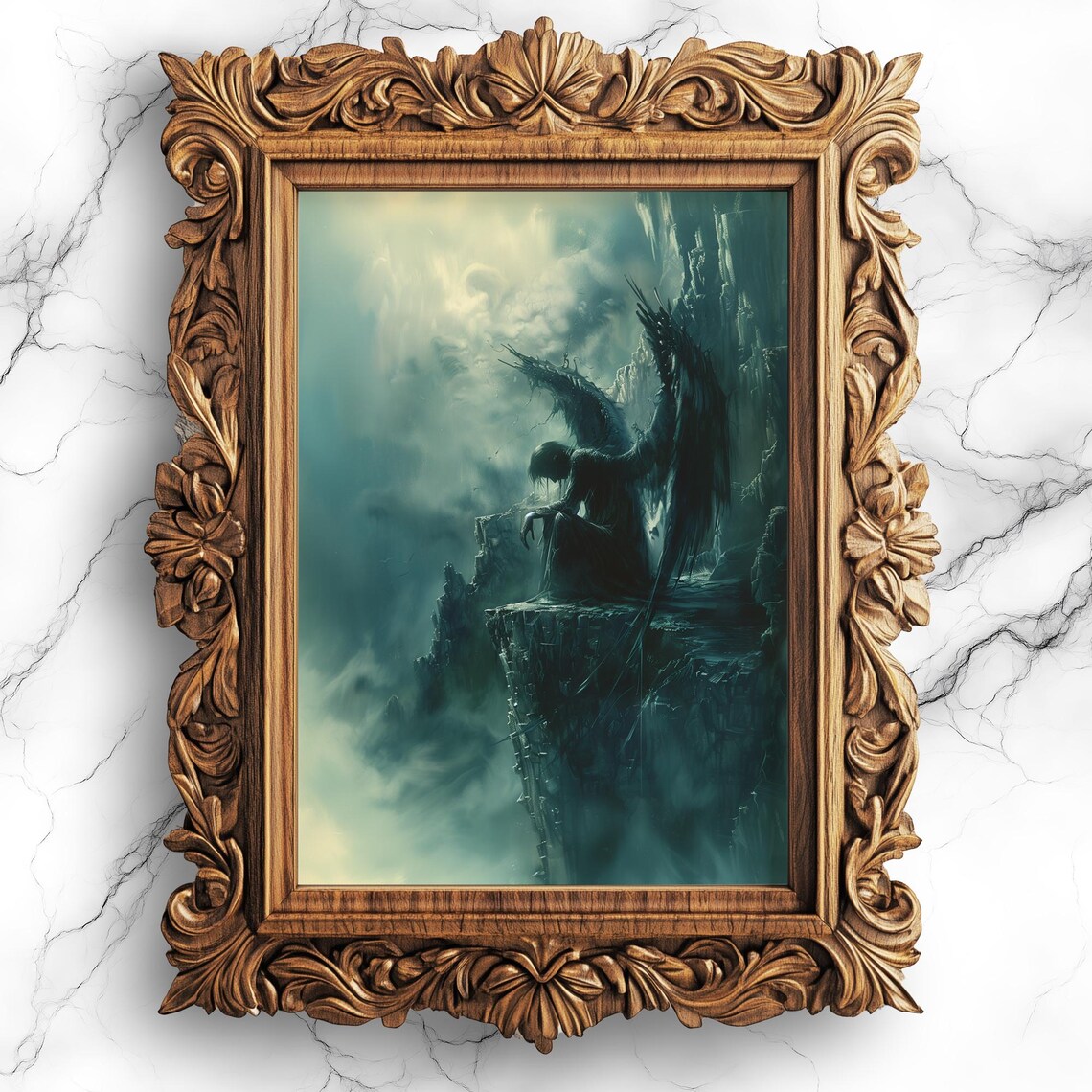 Angel In Despair Gothic Dark Fantasy Wall Art Print