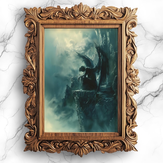 Angel In Despair Gothic Dark Fantasy Wall Art Print