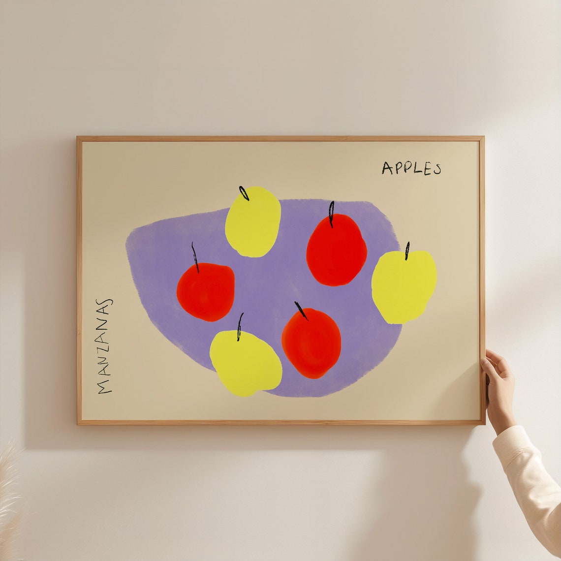 Apples Manzanas Red Yellow Apples Horizontal Food Art Poster - Image 3