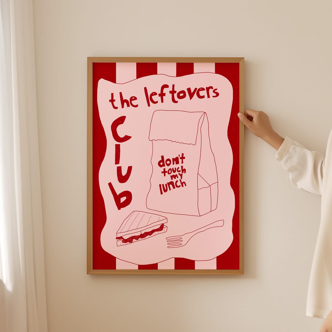 The Leftovers Club Don't Touch My Lunch Sandwich Bag Retro Poster - Image 3