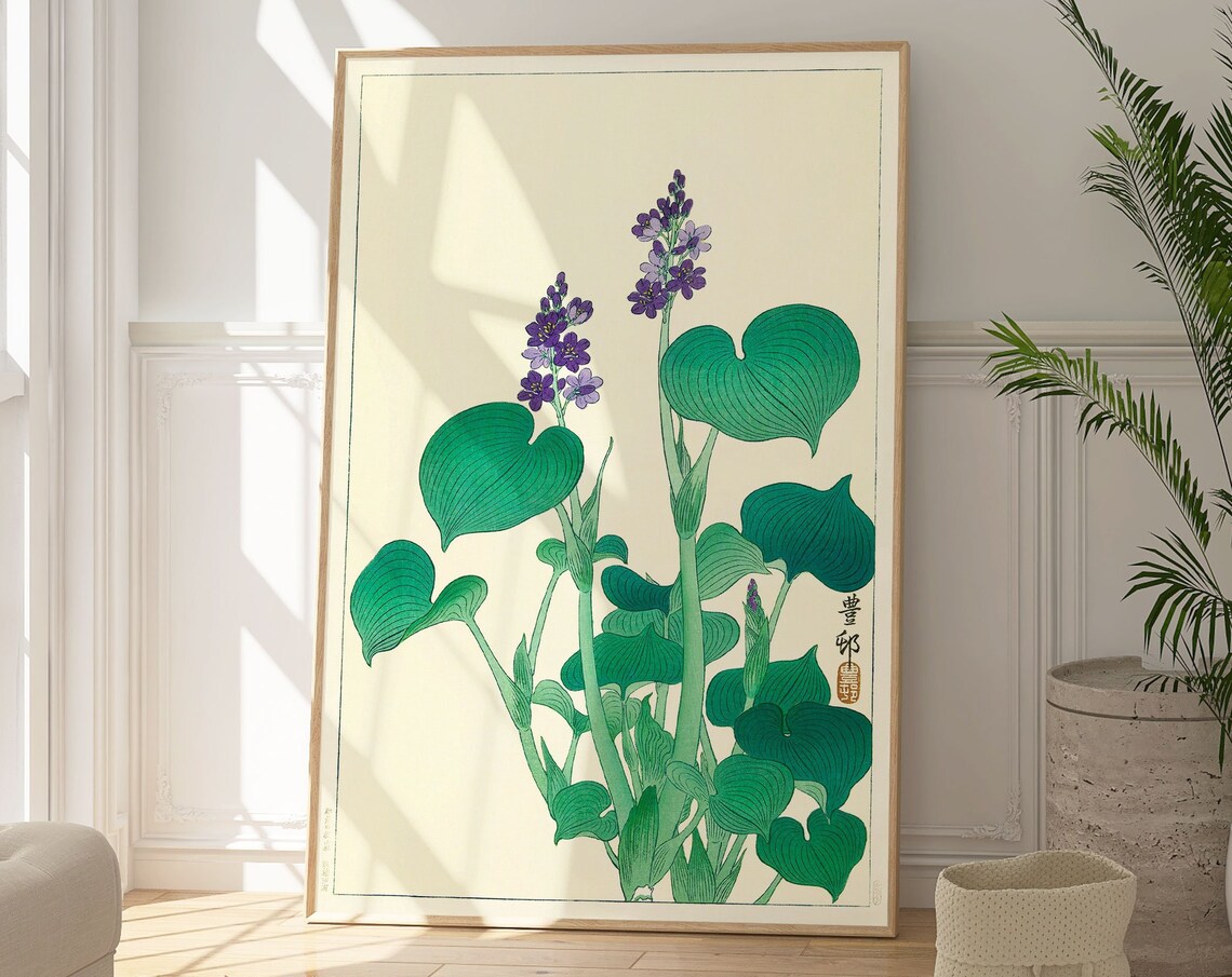 Ohara Koson Blooming Hosta, Japanese Botanical Art Print