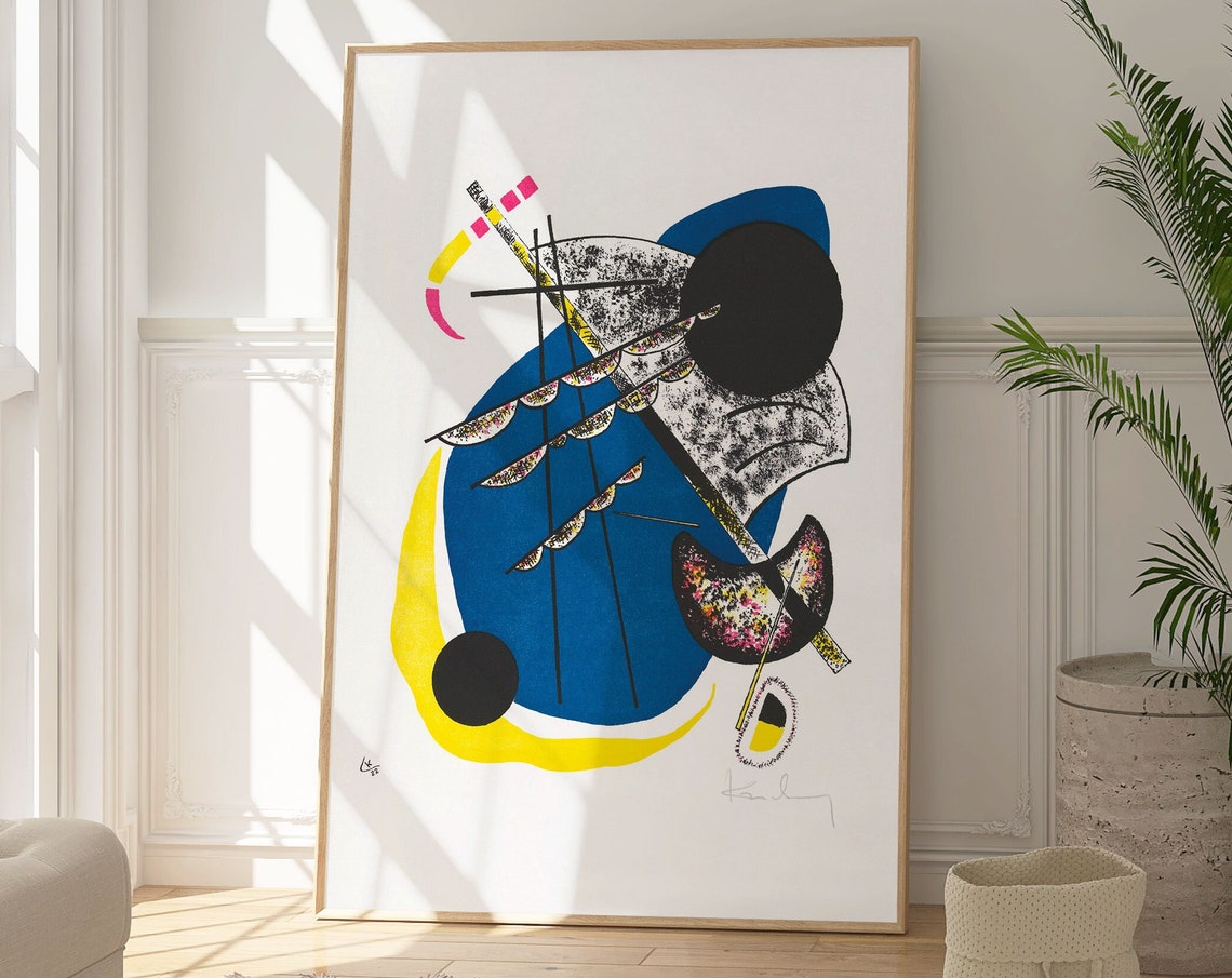 Wassily Kandinsky Geometric Abstract Blue Yellow Minimalist Art Poster