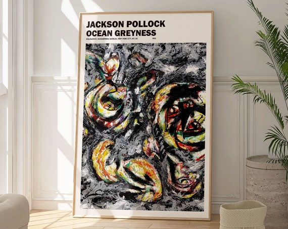Jackson Pollock Ocean Greyness Print Abstract Art Poster Modern Contemporary Decor Geometric Artwork Gallery Wall Art Art Lovers Gift