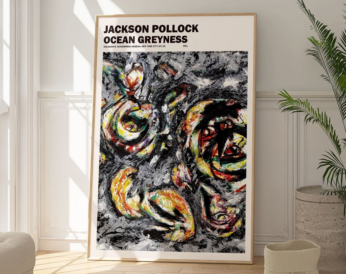 Jackson Pollock Ocean Greyness 1953 Abstract Expressionist Art Poster