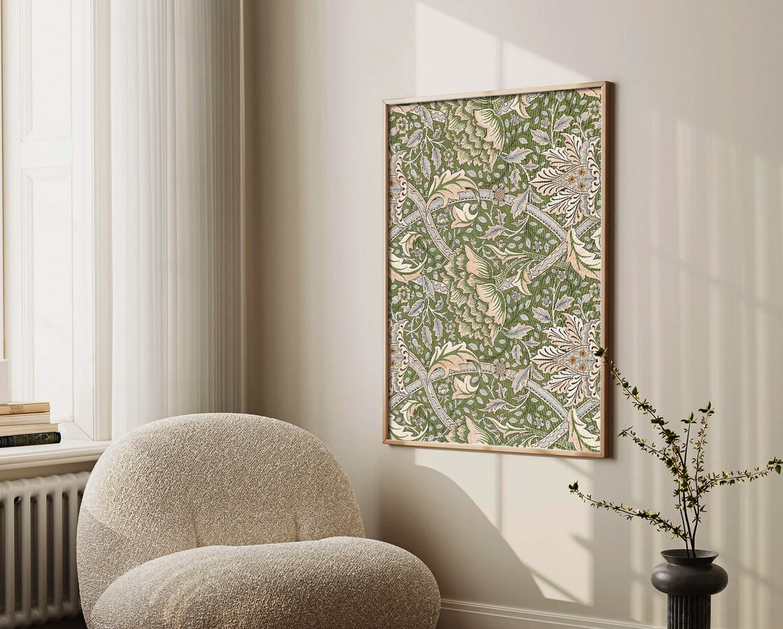 William Morris Green Floral Vines Classic Pattern Art Poster - Image 4