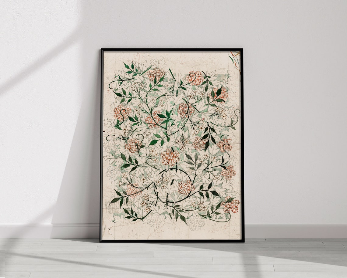 Vintage Vine and Blossom Floral Pattern Botanical Art Poster - Image 3