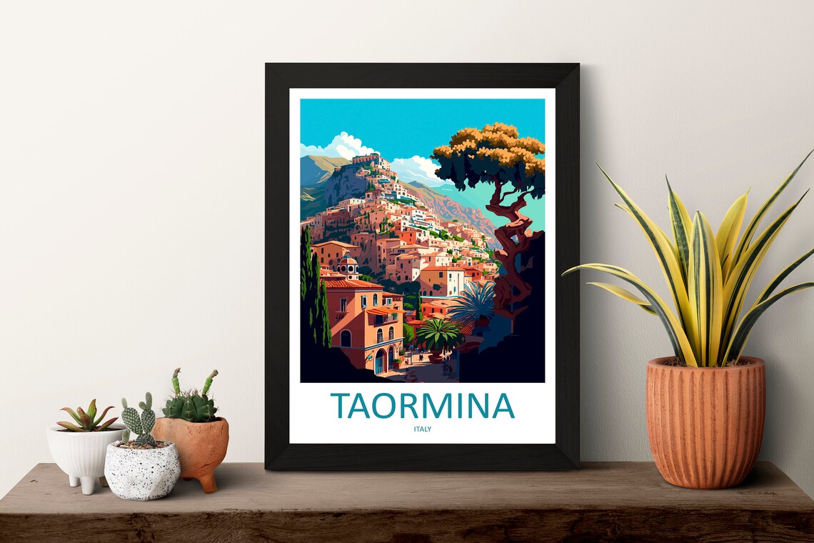 Taormina Travel Poster, Italy Wall Art - Image 3