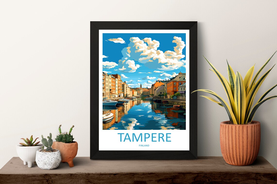 Tampere Travel Print Wall Art Tampere Wall Hanging Home Decor Tampere Gift Art Lovers Wall Art Print Art Tampere Wall Print Finland Art Gift - Image 3