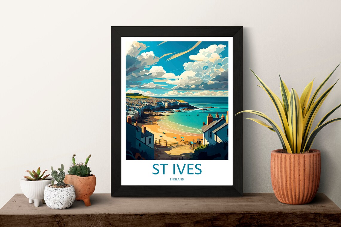 St Ives Travel Poster, England Wall Art Print - Image 3