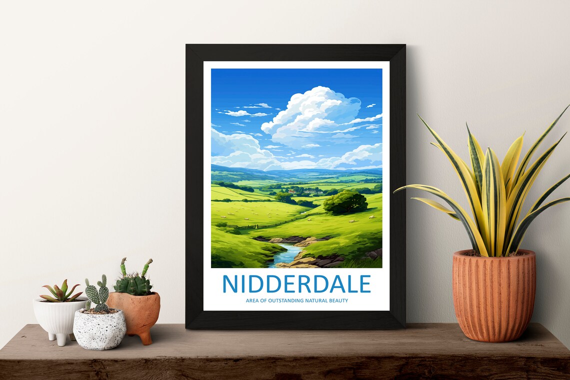 Nidderdale Travel Poster, AONB Wall Art Print - Image 3