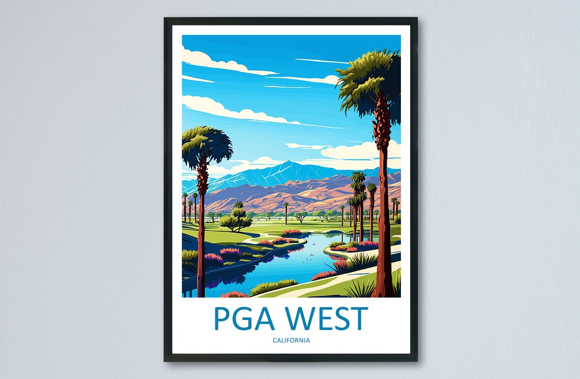 PGA West Travel Poster, California Golf Club Artwork