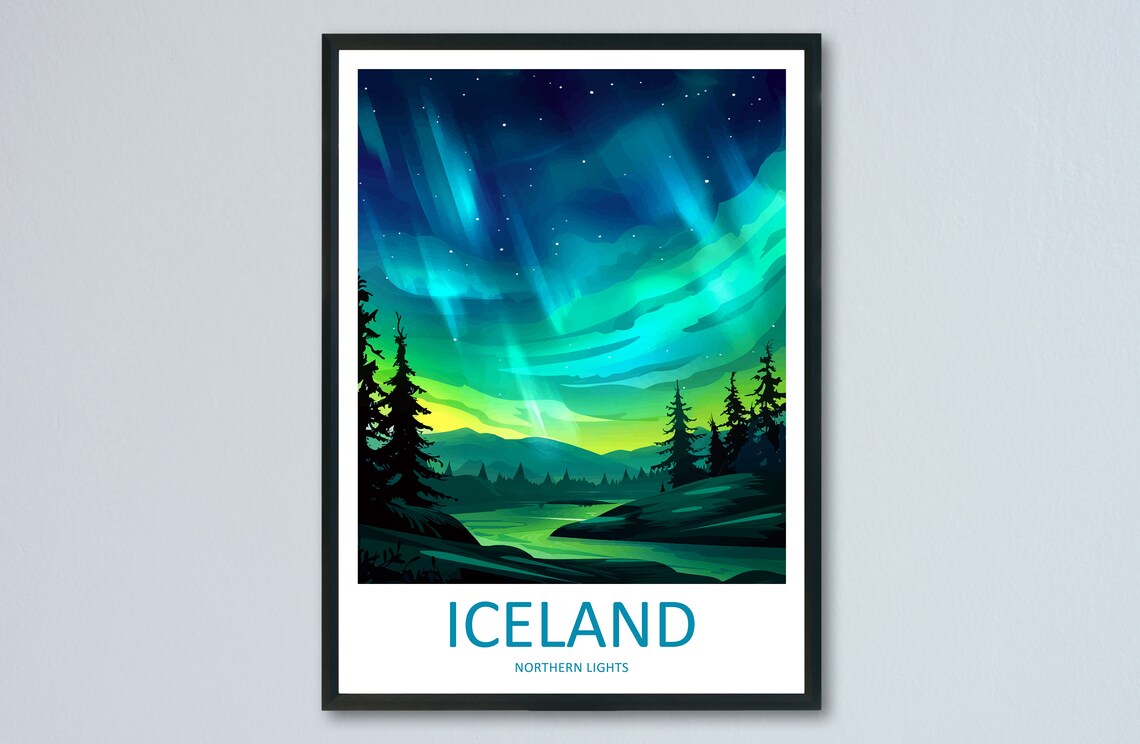 Northern Lights Home Decor Travel Poster