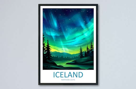 Northern Lights Home Decor Travel Poster