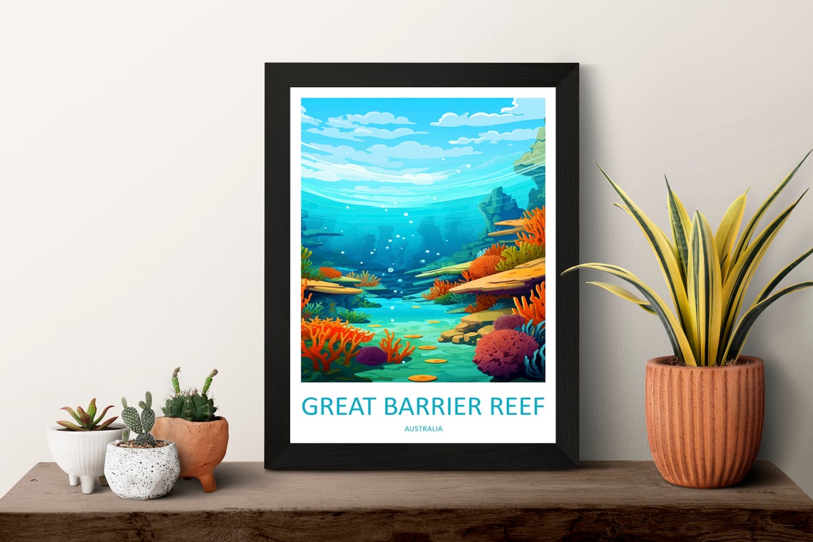 Great Barrier Reef Underwater Coral Garden Scene Australia Poster - Image 3