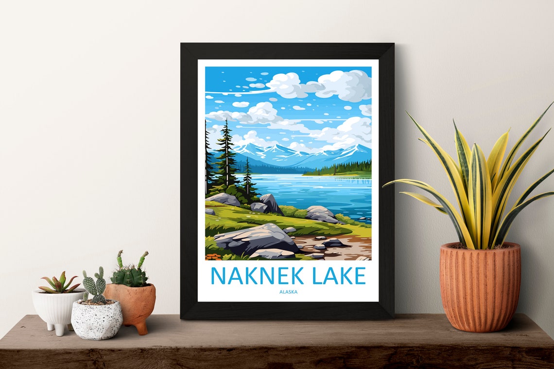 Naknek Lake Travel Print Wall Art Naknek Lake Wall Hanging Home Dcor Naknek Lake Gift Art Lovers Alaska Art Lover Gift Naknek Lake Wall Art - Image 3
