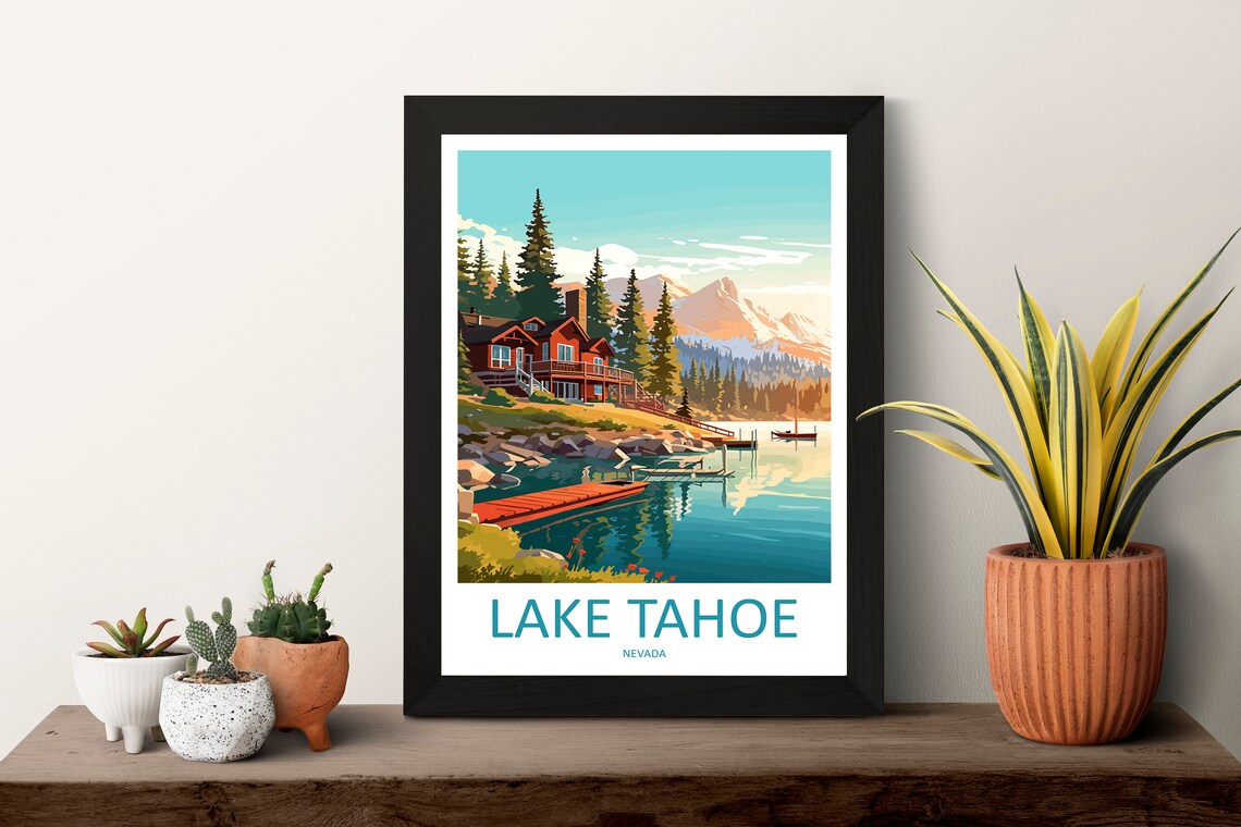 Lake Tahoe Travel Poster, Nevada Decor Gift - Image 3