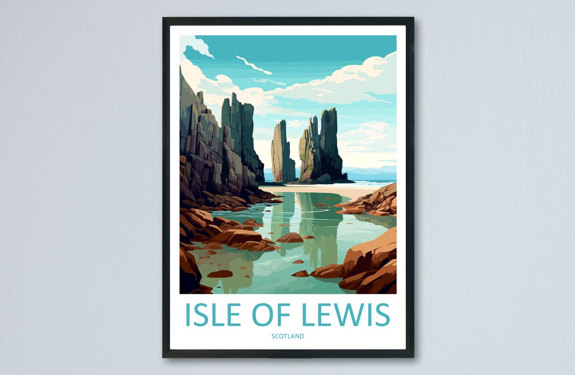 Isle Of Lewis Travel Poster, Scotland Wall Decor