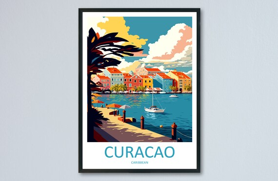 Curaçao Caribbean Travel Poster, Home Decor