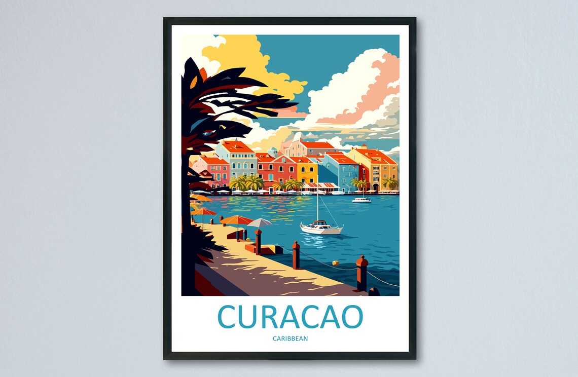 Curaçao Caribbean Travel Poster, Home Decor