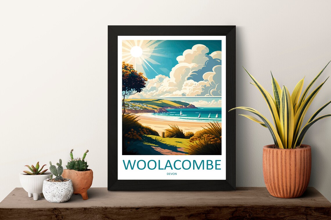Woolacombe Travel Poster, England Wall Art - Image 3