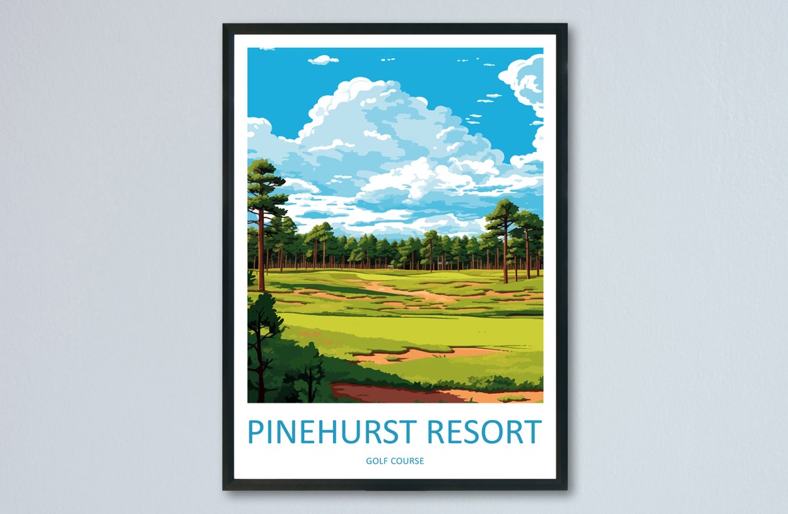 Pinehurst Golf Course Resort Fairway Pine Forest Sports Poster