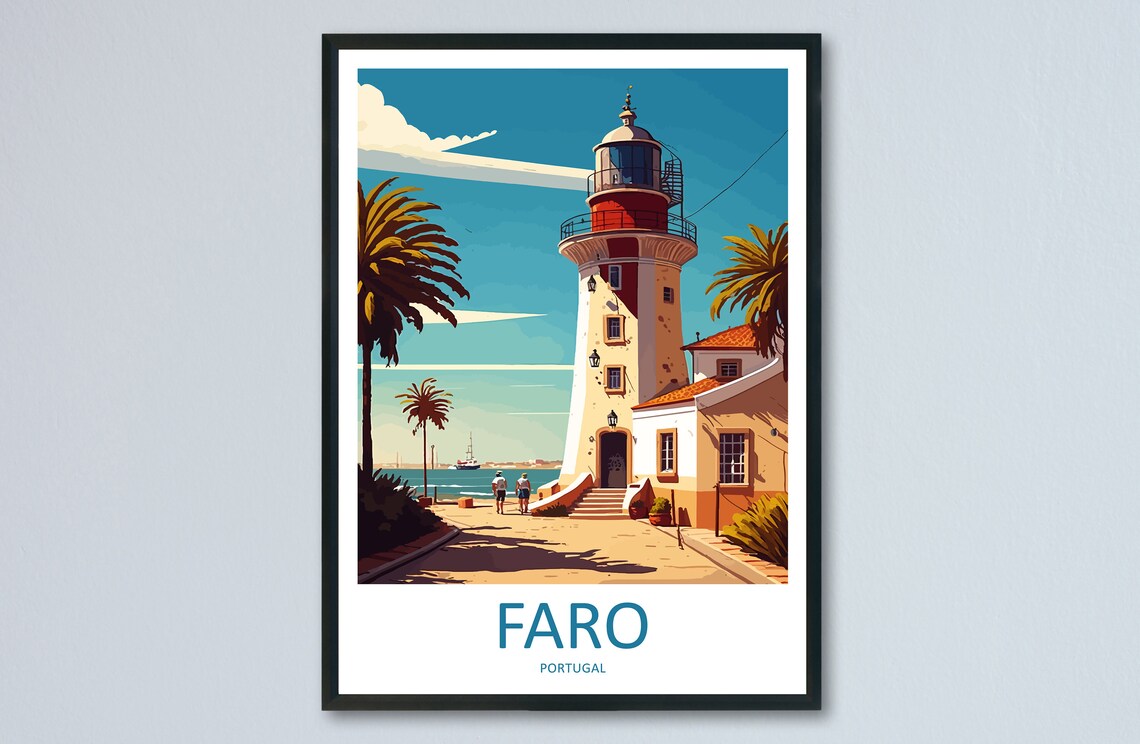 Faro Travel Poster, Portugal Place Wall Art