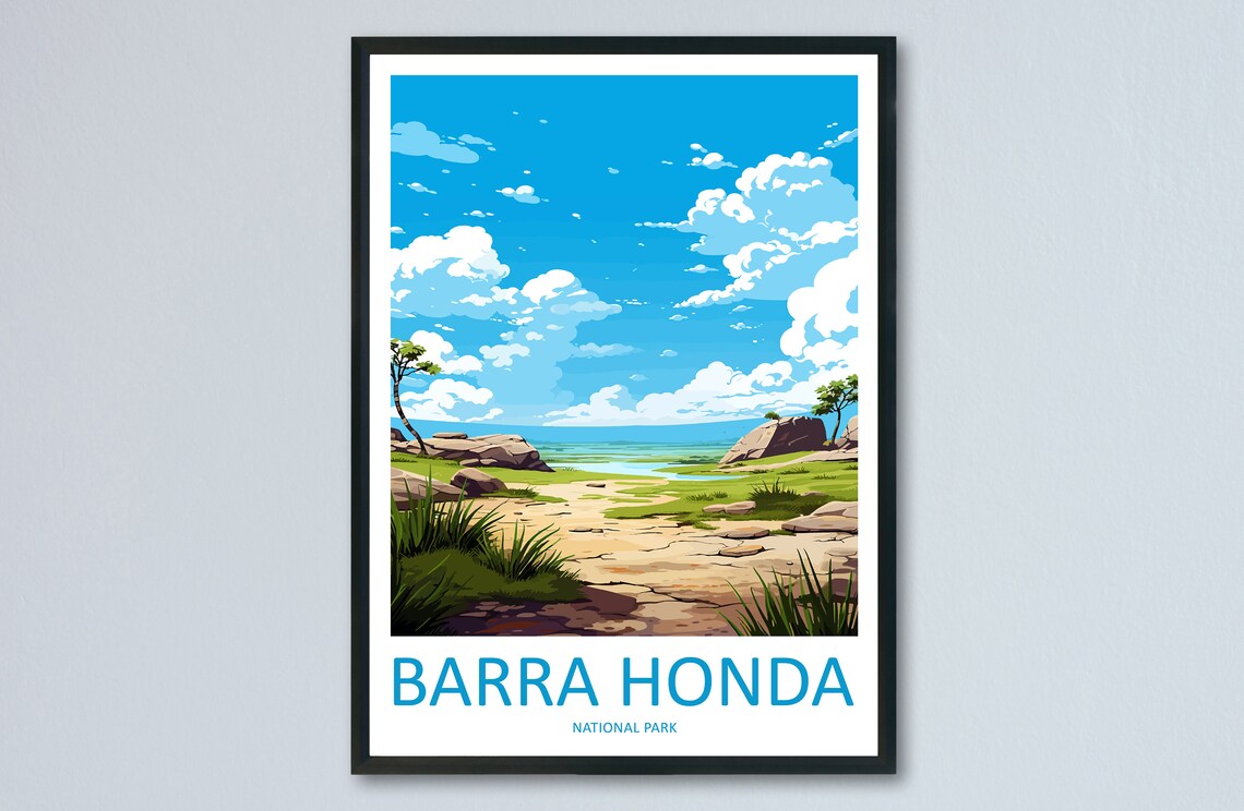 Barra Honda National Park Rocky Savanna Vista Vintage Travel Poster