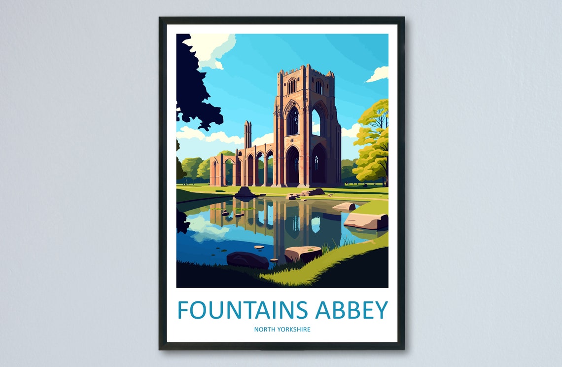 Fountains Abbey Travel Print Wall Art Fountains Abbey Wall Hanging Home Decor Fountains Abbey Gift Art Lovers Wall Art Print Fountains Abbey