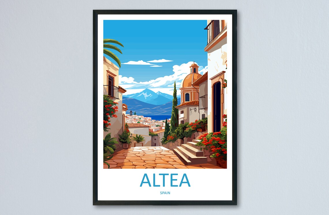Altea Travel Poster, Spain Place Name Wall Art