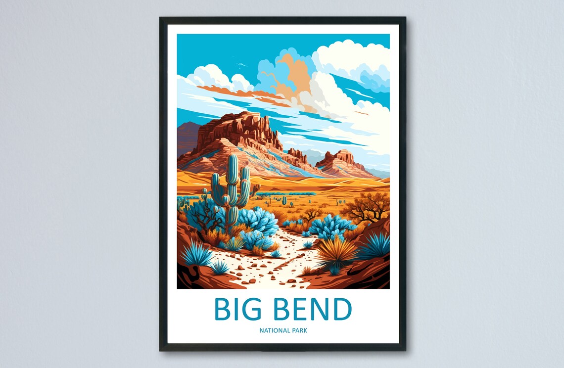 Big Bend National Park Travel Poster, Park Art